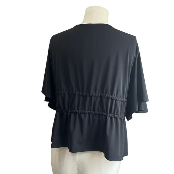 ASOS DESIGN Angel Sleeve with double tie front tea blouse Size 14 - Picture 3 of 9